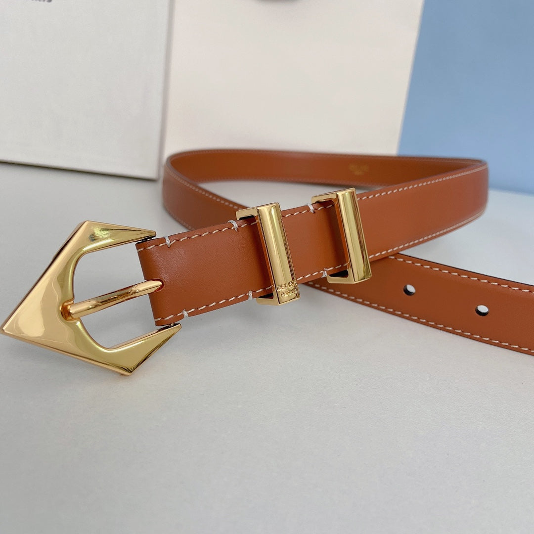 Celine 2026 Western Arrow Buckle Belt 25mm Leather 188882