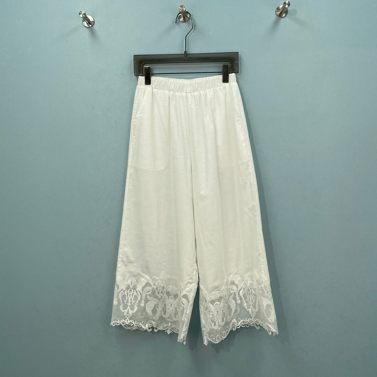 Chanel 26S Lace Trim Wide-Leg Pants 1561