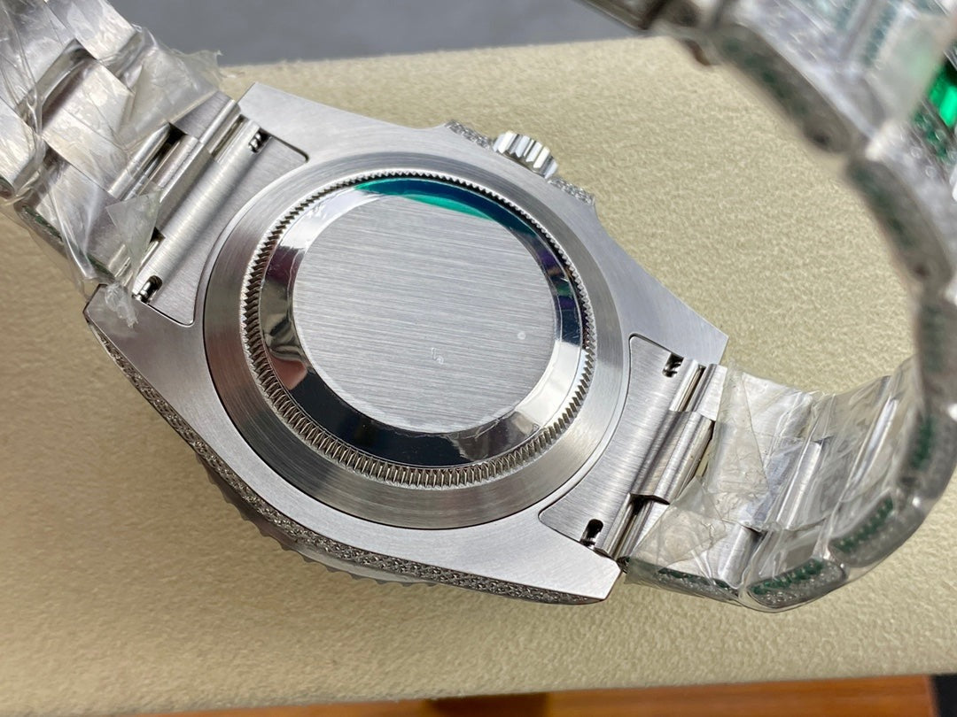 Rolex Submariner Date Green Black Dial Full Diamond