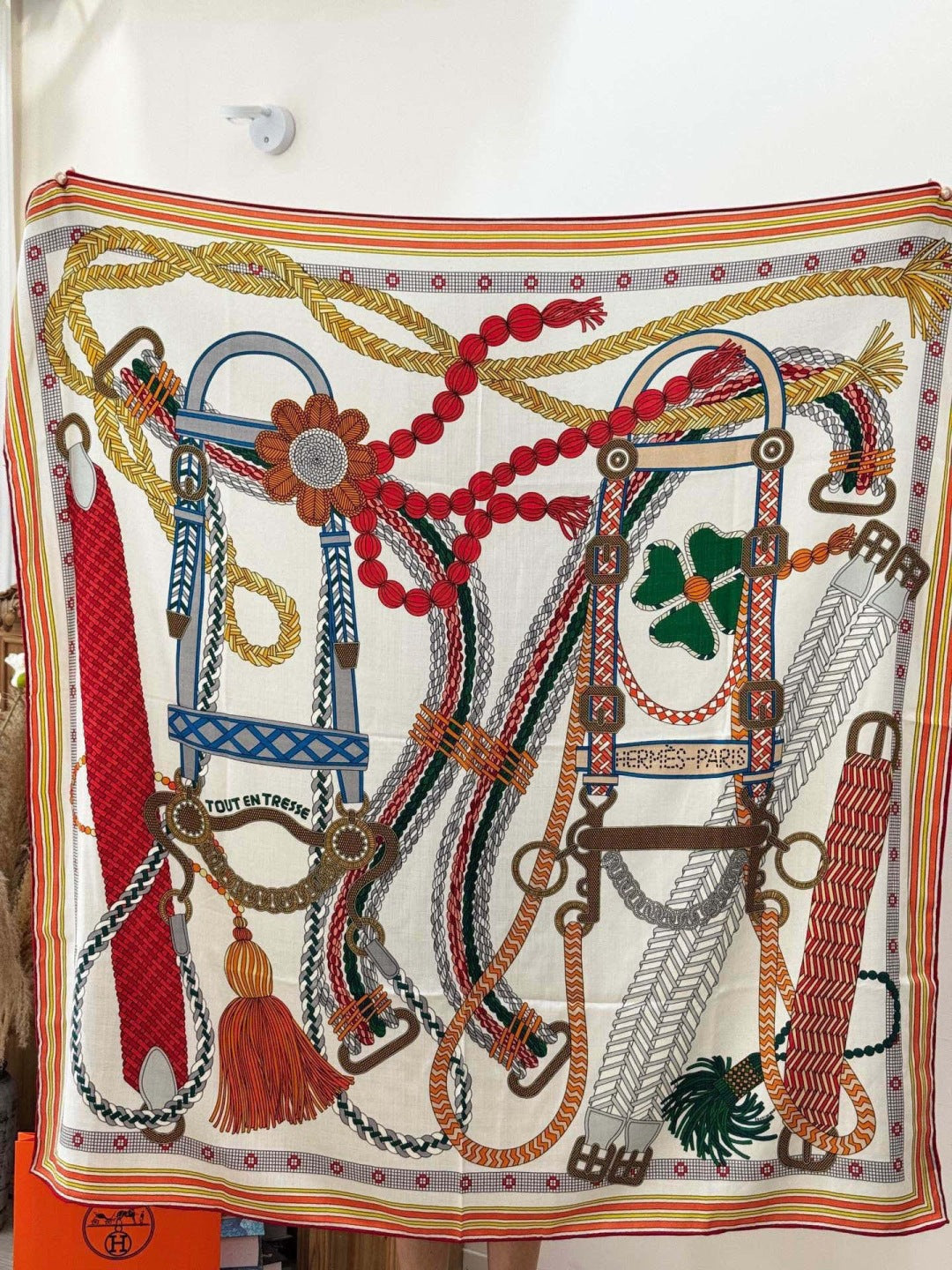Hermès 2026 Tout en Tresse Scarf 140cm Colorful Silk And Cashmere 218144