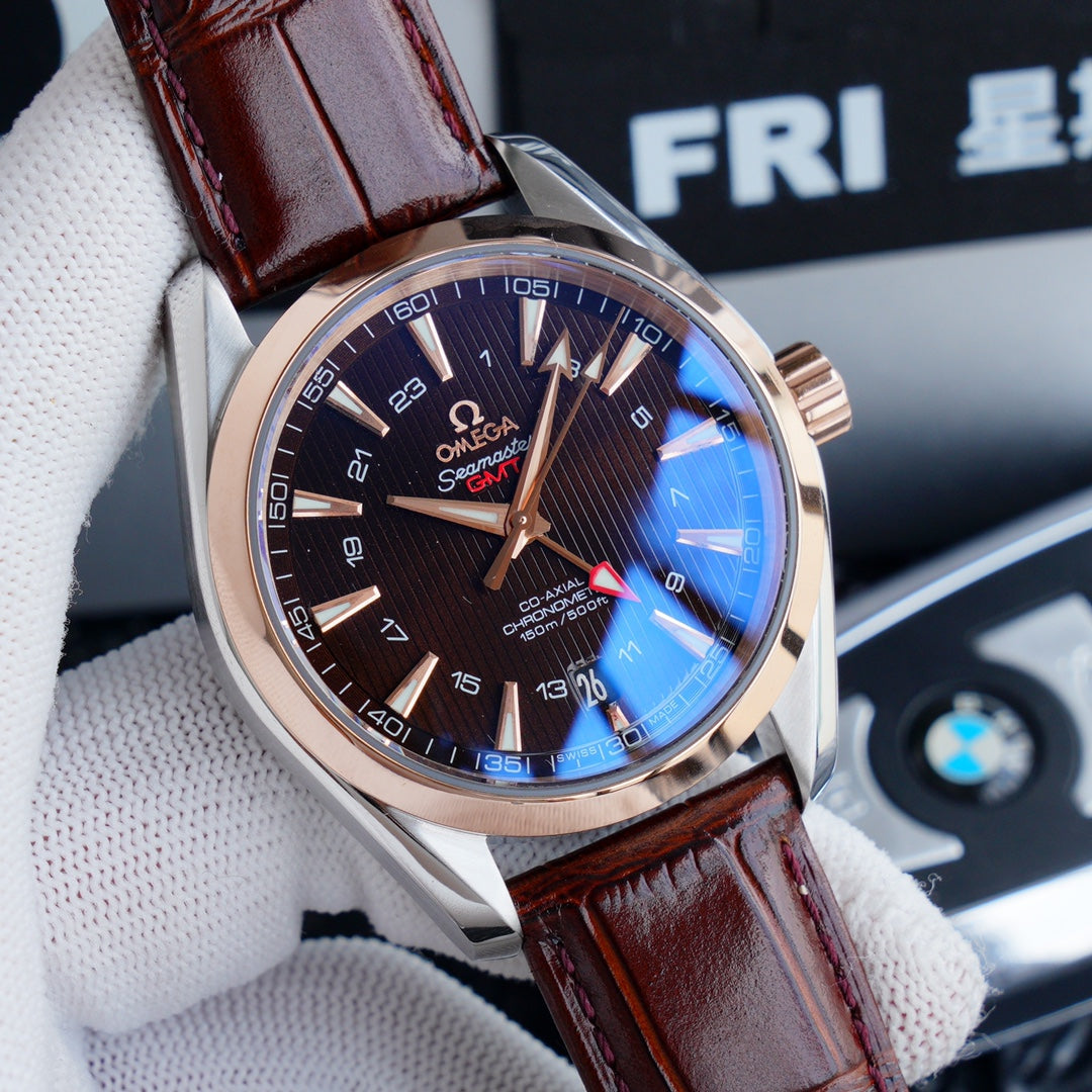 SEAMASTER AQUA TERRA 150M CO-AXIAL GMT LEATHER STRAP