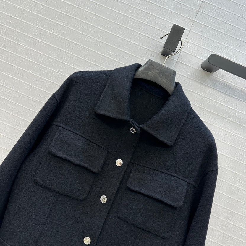HM Jacket in Black Wool and Cashmere