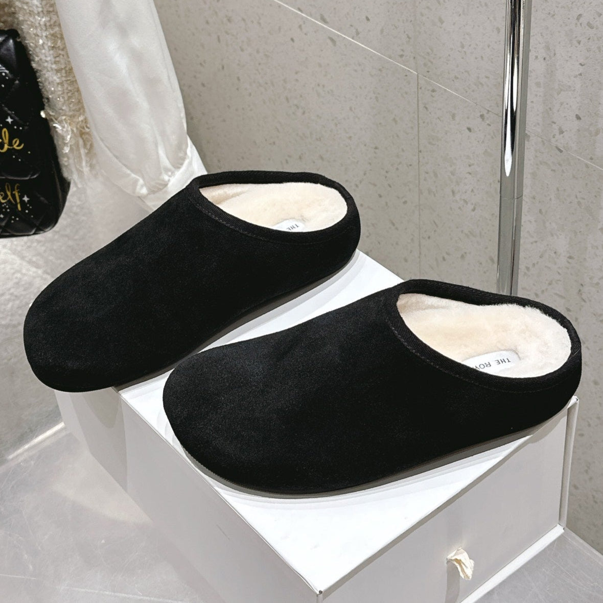The Row Sandal Black Suede 334158