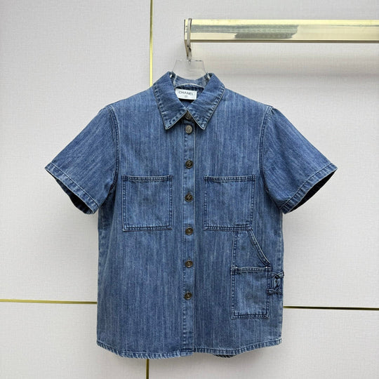 Chanel 26 Shirt Blue in Cotton 367721