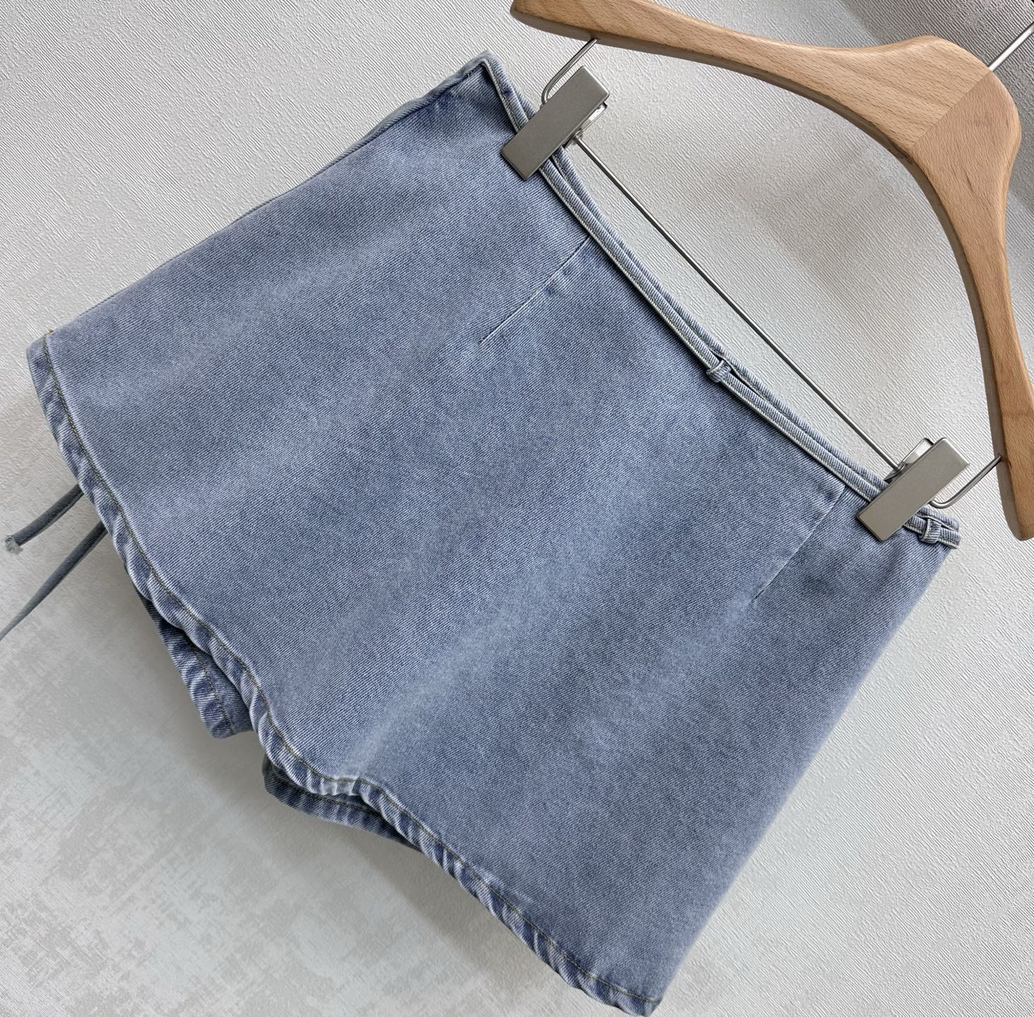 Loewe 26 Lace-up Skirt Blue in YB Twill Cotton Denim 375337