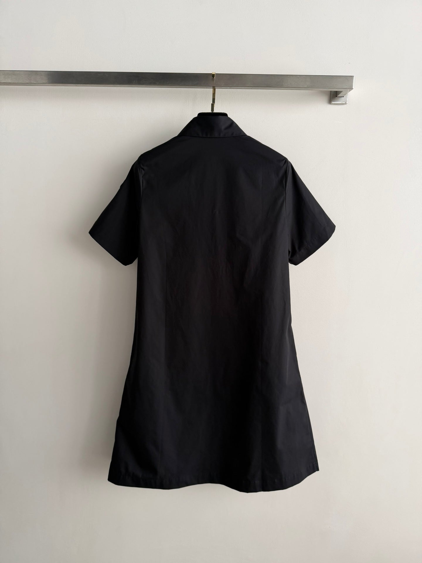 Moncler 26 Collared Shirt Dress Black in Cotton 374733