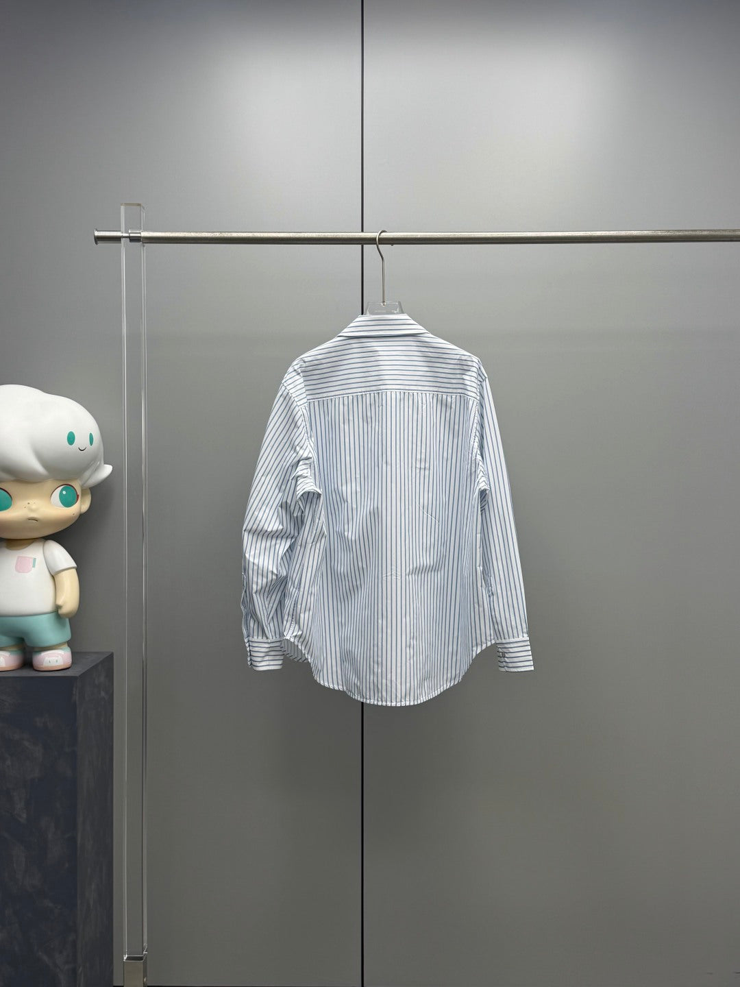 Moncler Shirt Zipper White Blue in Cotton 374675