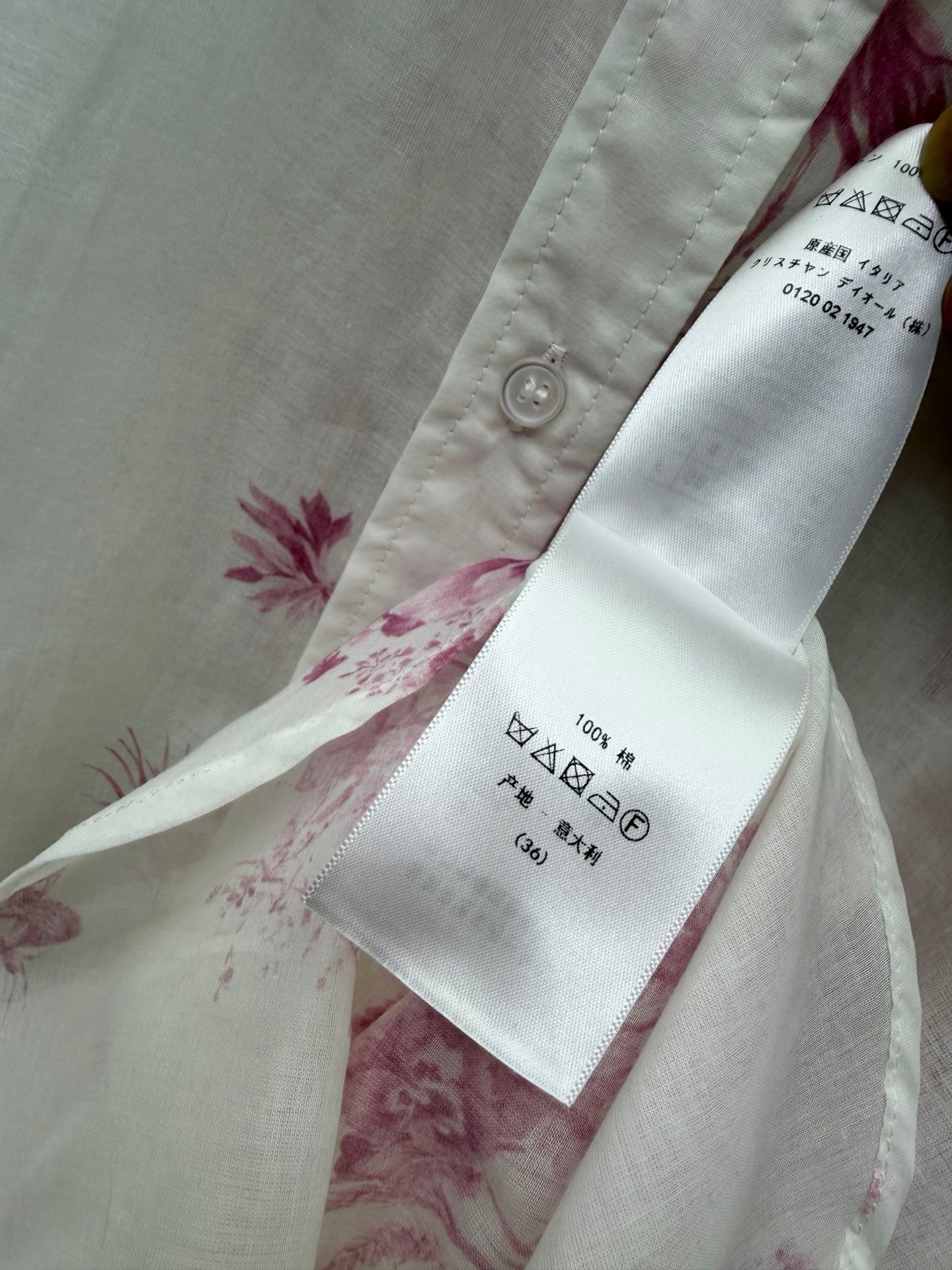 CD Pink Printed Shirt in Cotton 376600