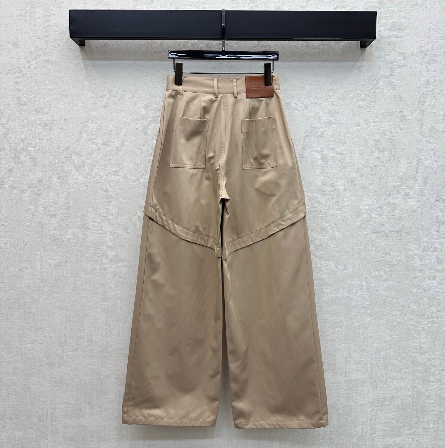 Loew 26 Khaki Wide-Leg Trousers in Cotton 378624
