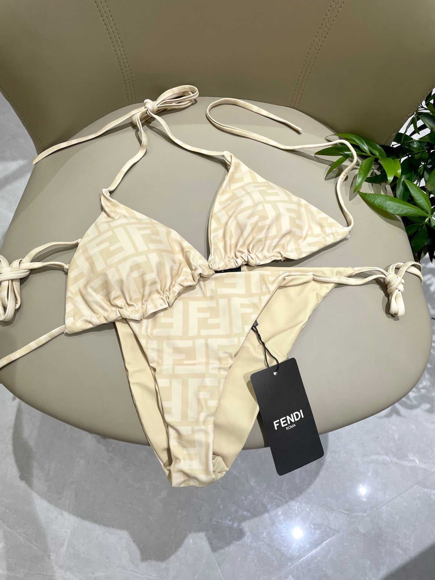 FF Swimsuit Beige Polyamide 180511