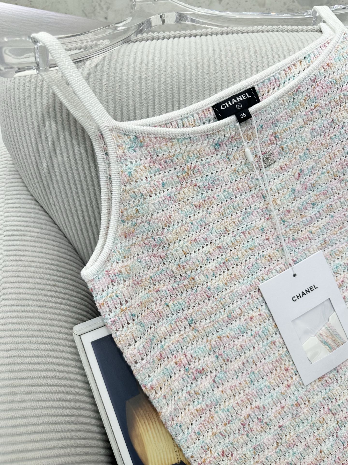 CC 26 Colorful Yarn Knitted Slip Dress in Wool 387530
