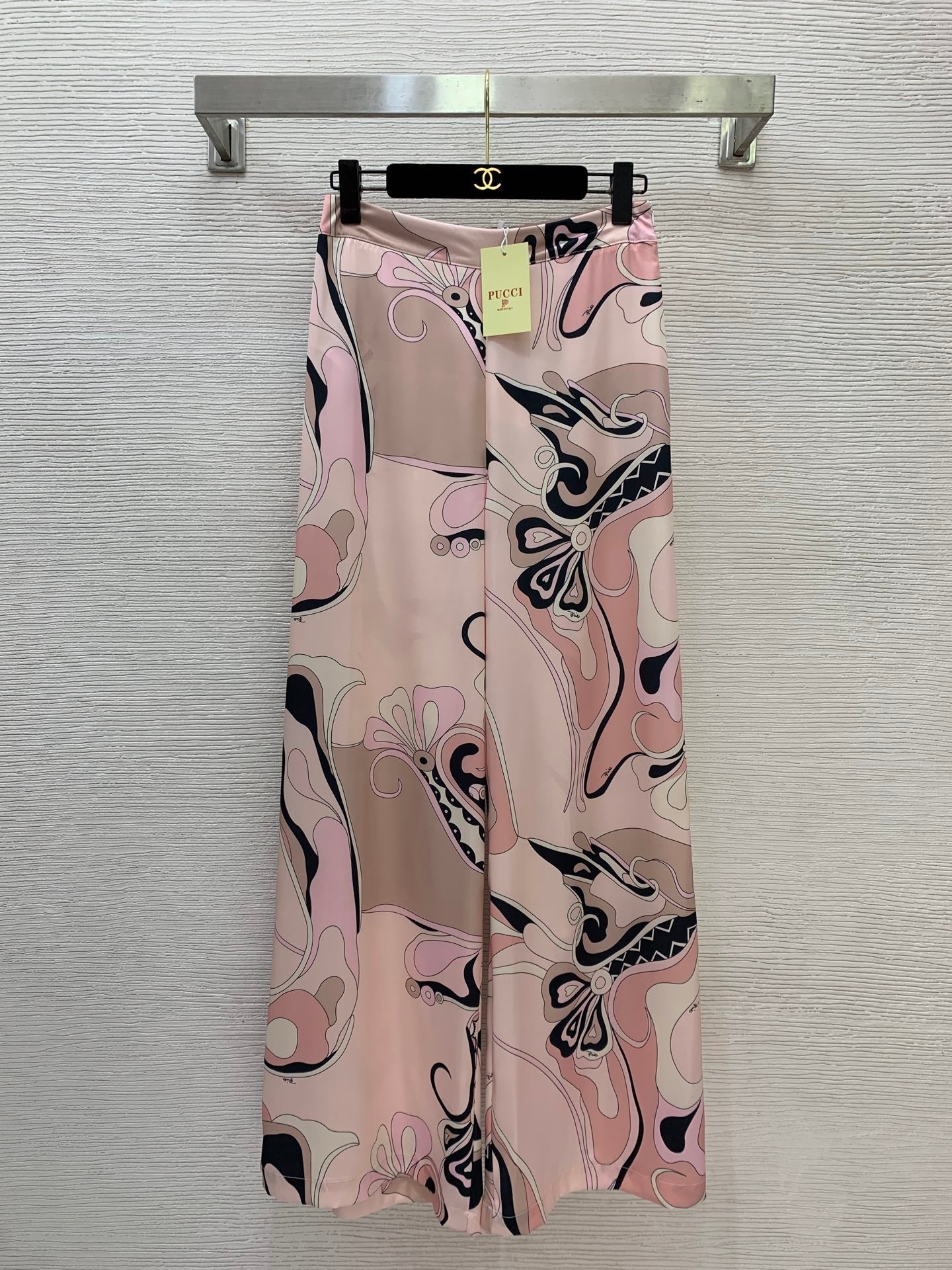 Pucci Orchidee Print Pants Pink in Cotton 380151
