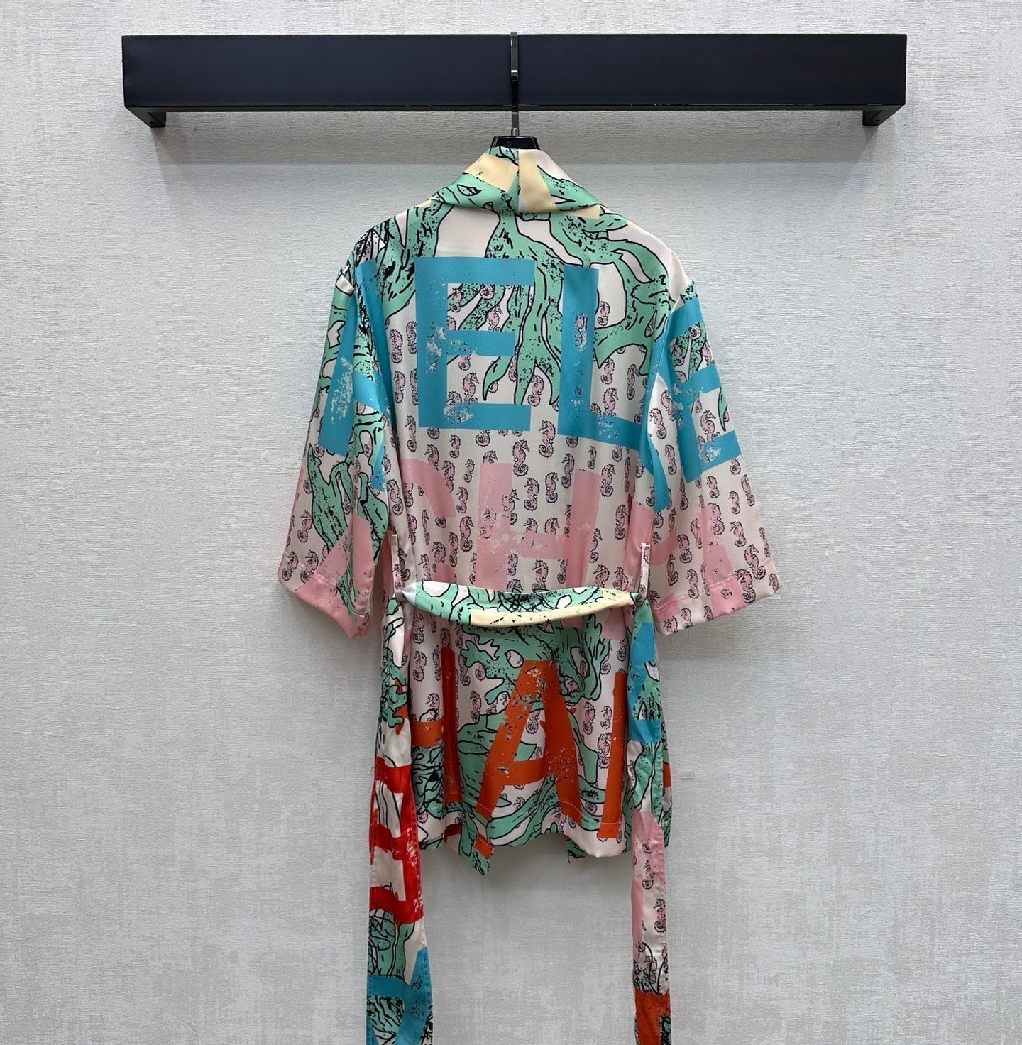CC 26 Artistic Print Waistband Robe Colorful in Polyamide 389531