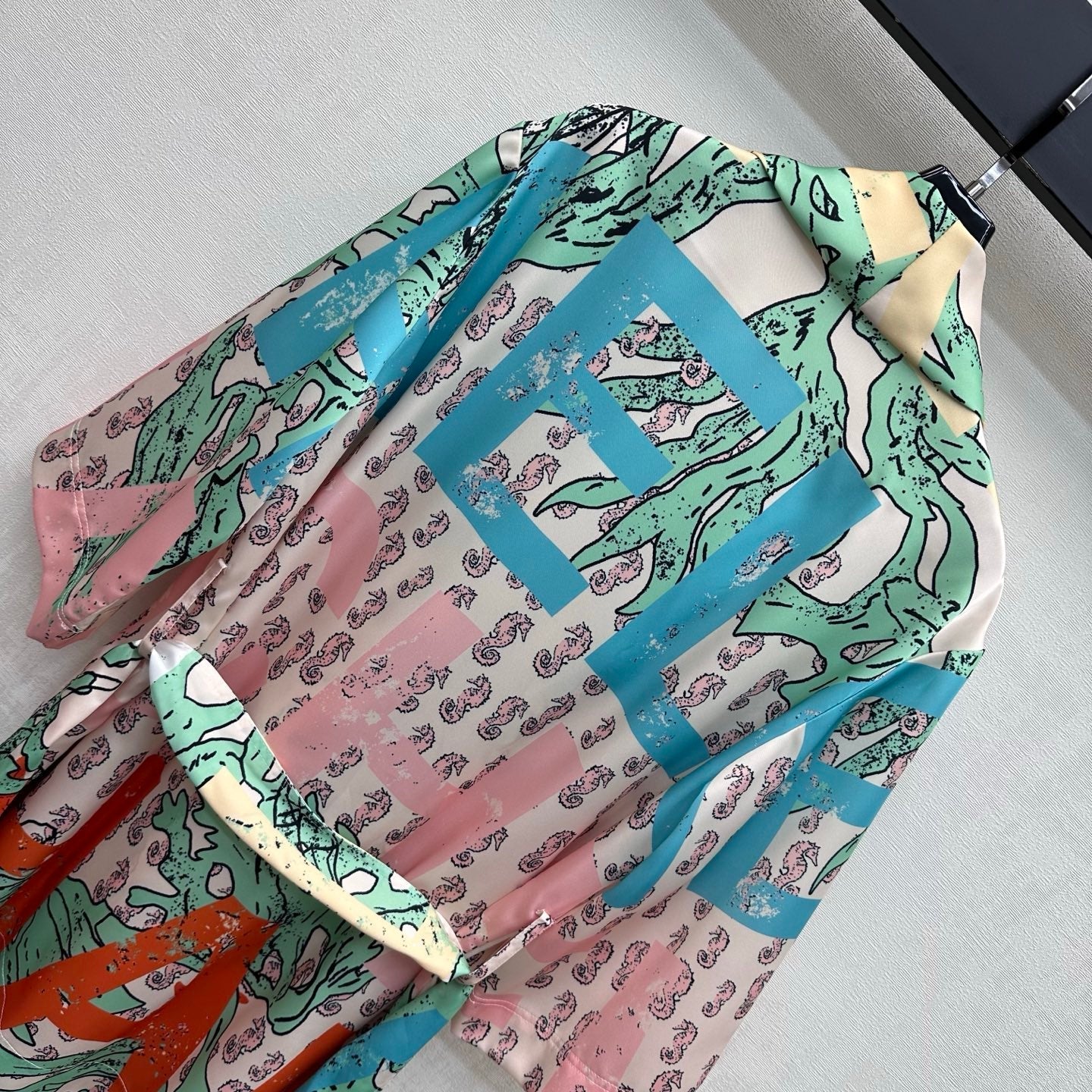 CC 26 Artistic Print Waistband Robe Colorful in Polyamide 389531