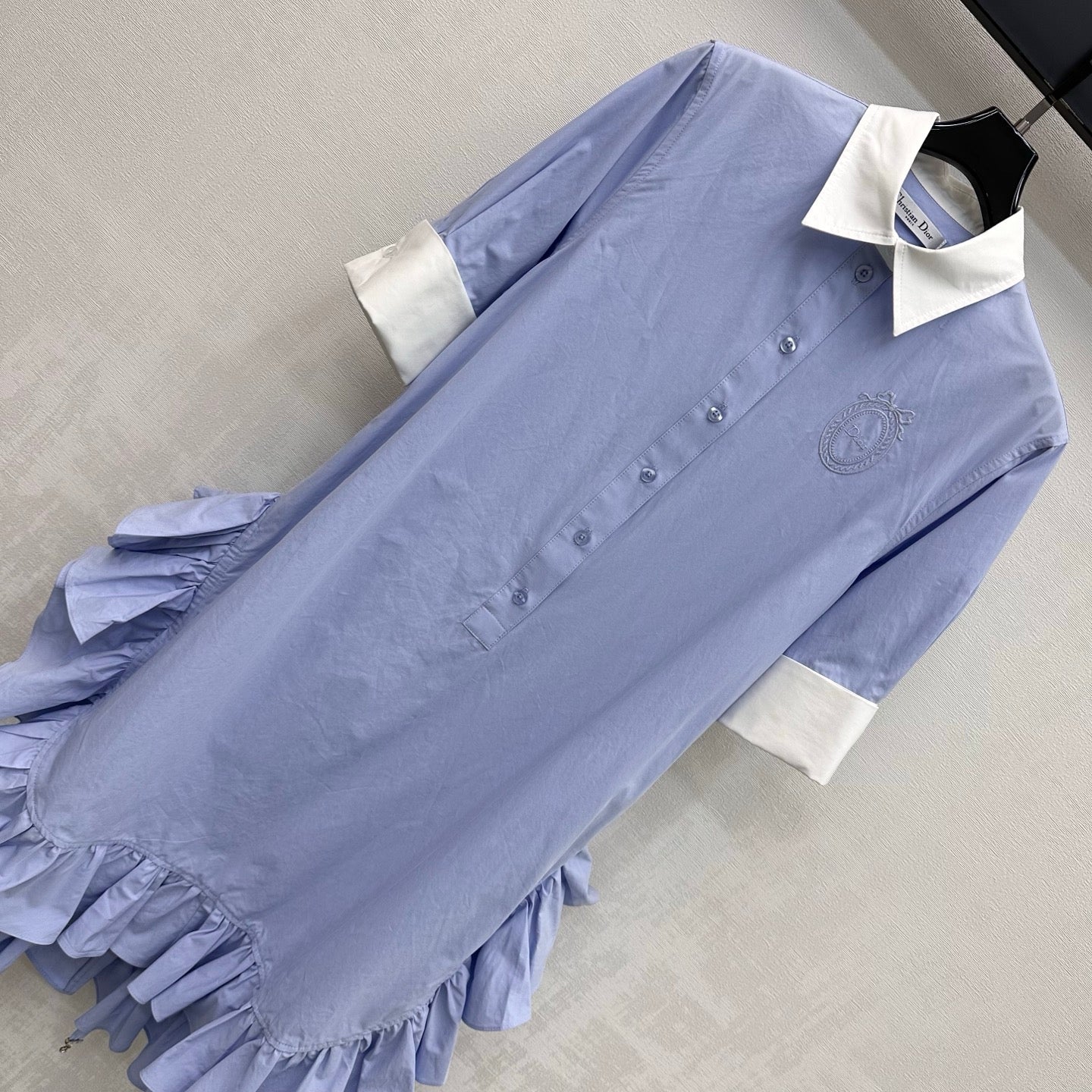 CD 26 Lace-up Tie-front Dress Blue in Cotton 389461
