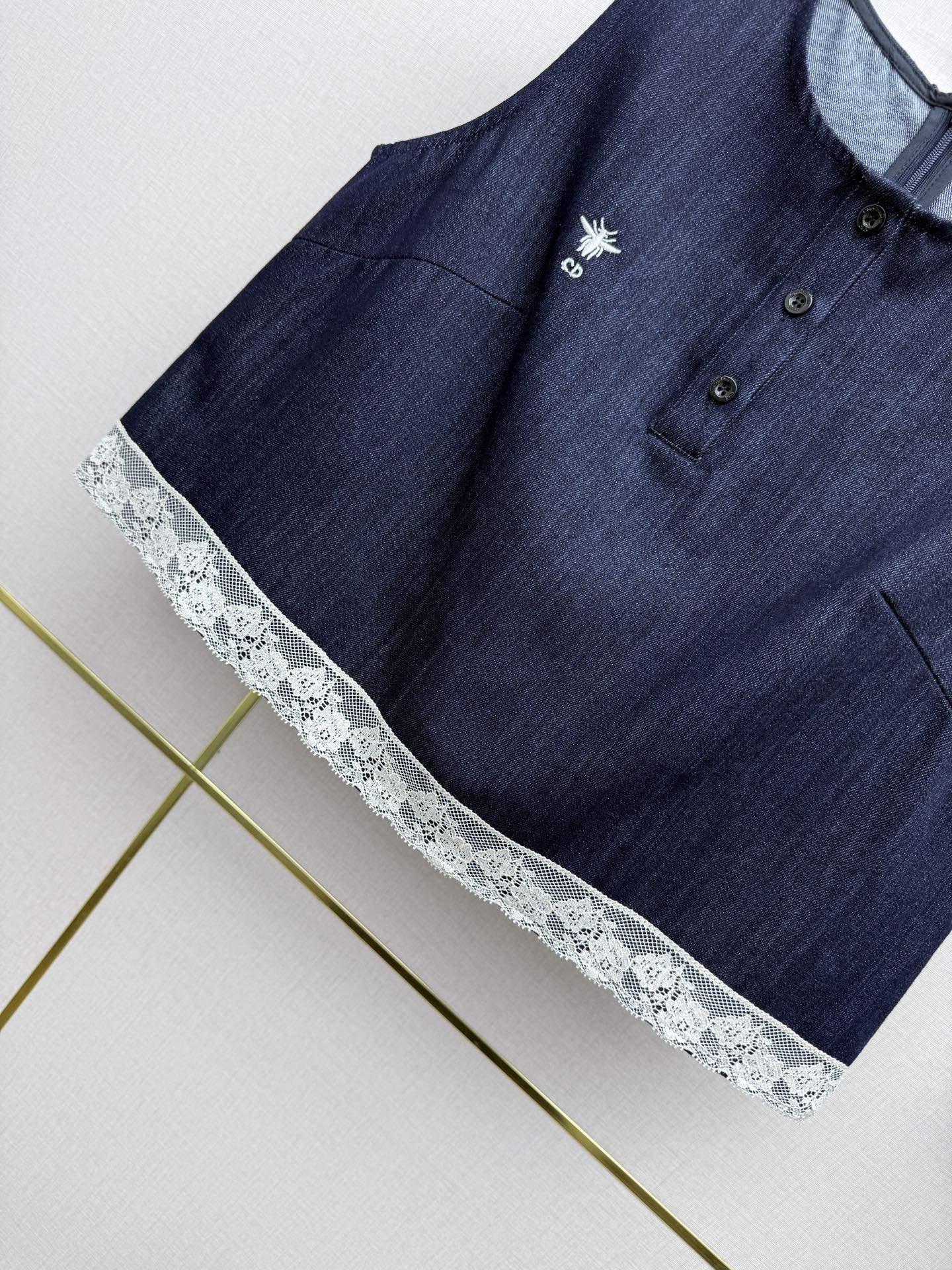 CD 26 Vest + Shorts Set Navy Blue in Cotton 389423