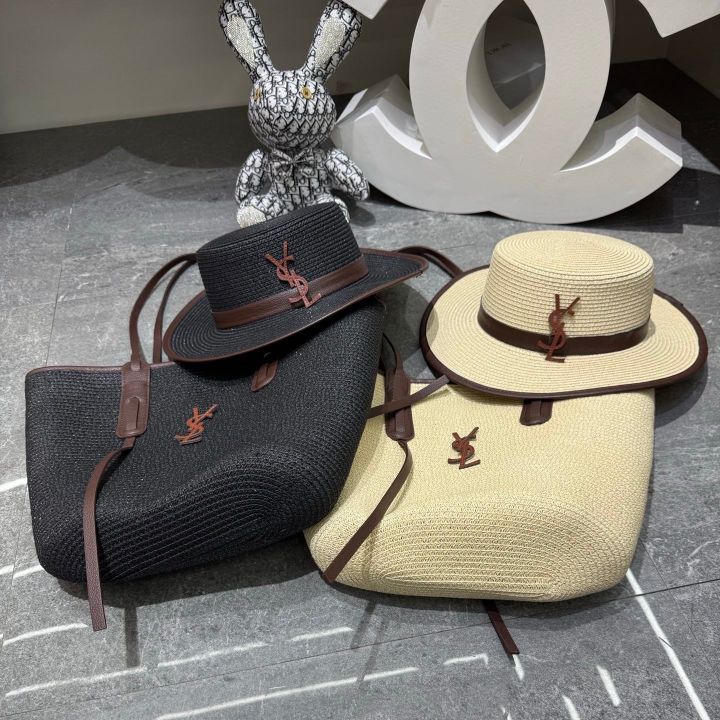 YSL Tote Bag & Hat Set Plant Grass 209740