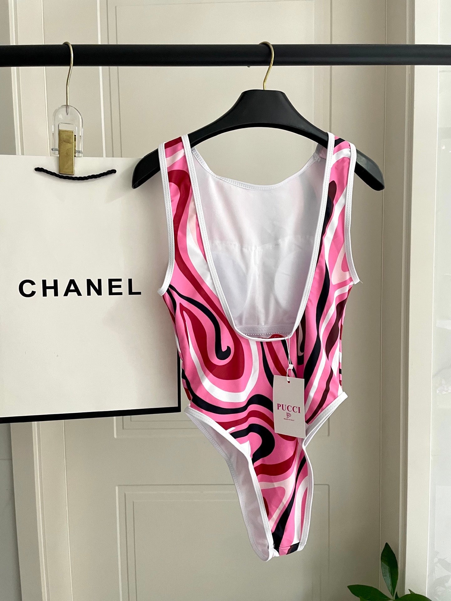 Pucci Printed One-Piece Pink Swimsuit Cotton Blend 149644