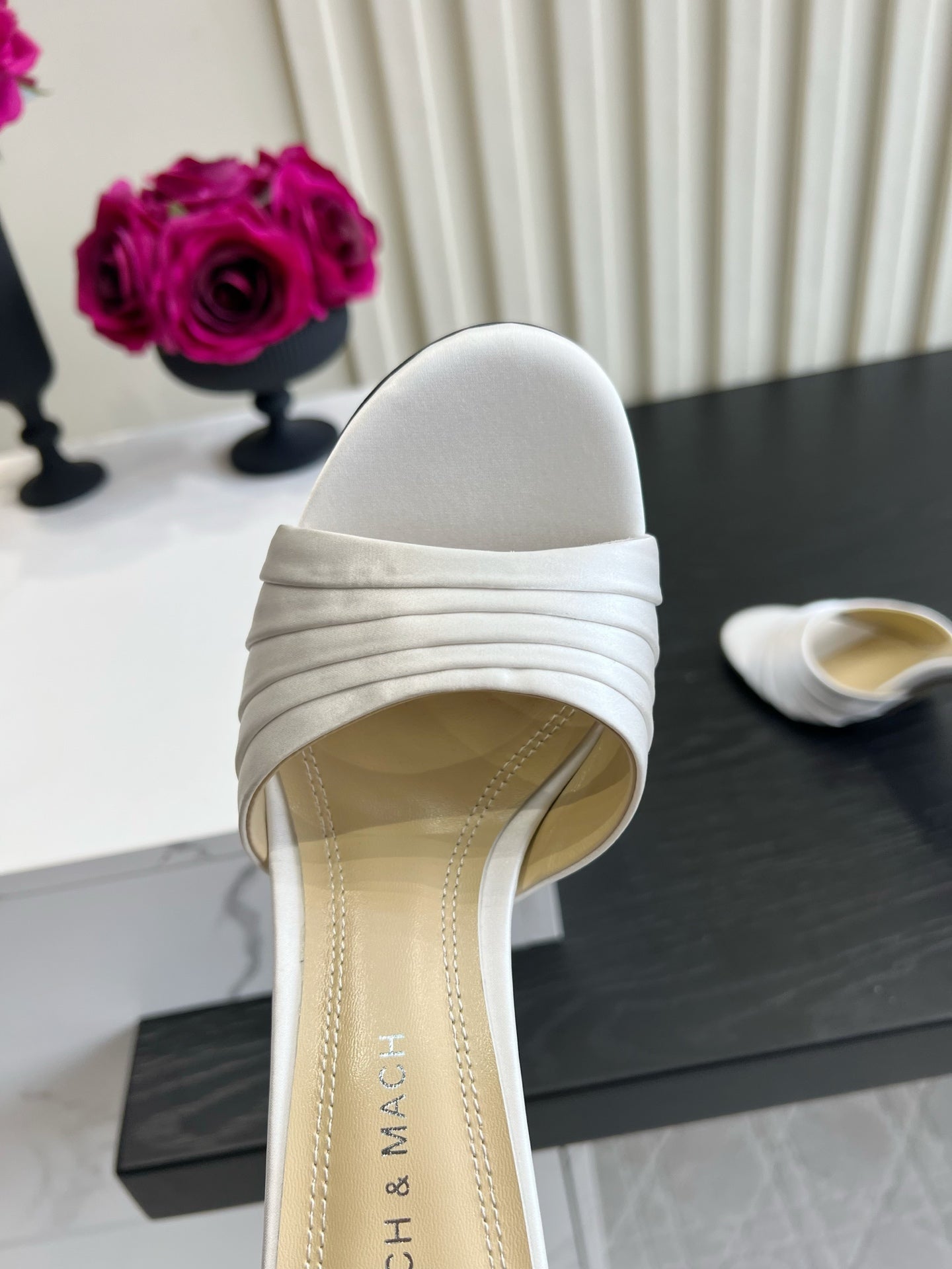 Mach Sandals 9.5cm White Ombre Satin 851915