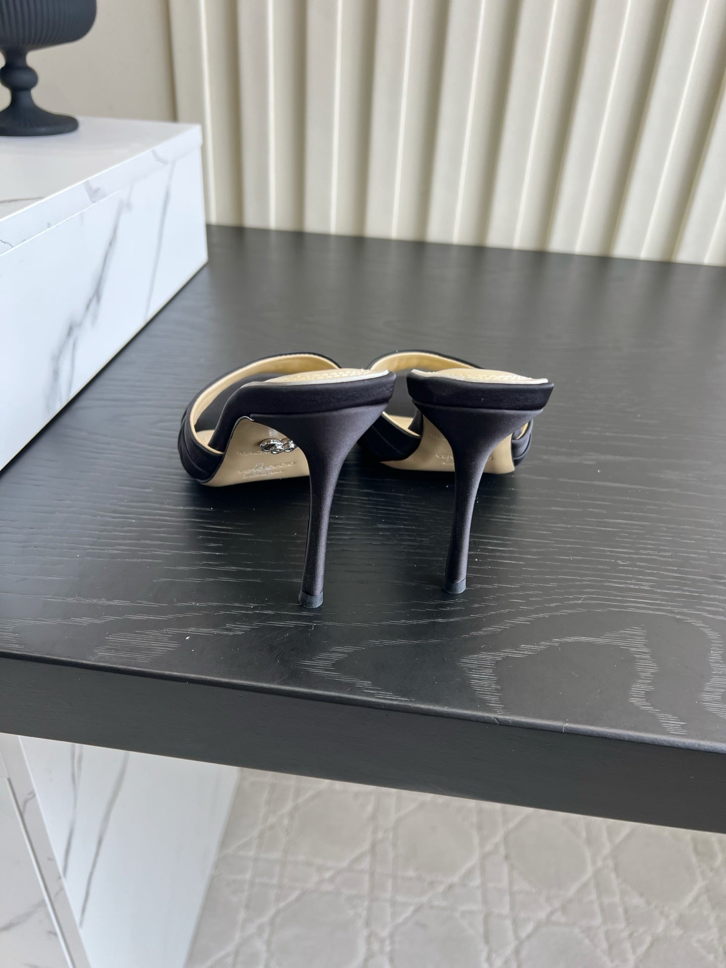 Mach Sandals 9.5cm Black Ombre Satin 851914