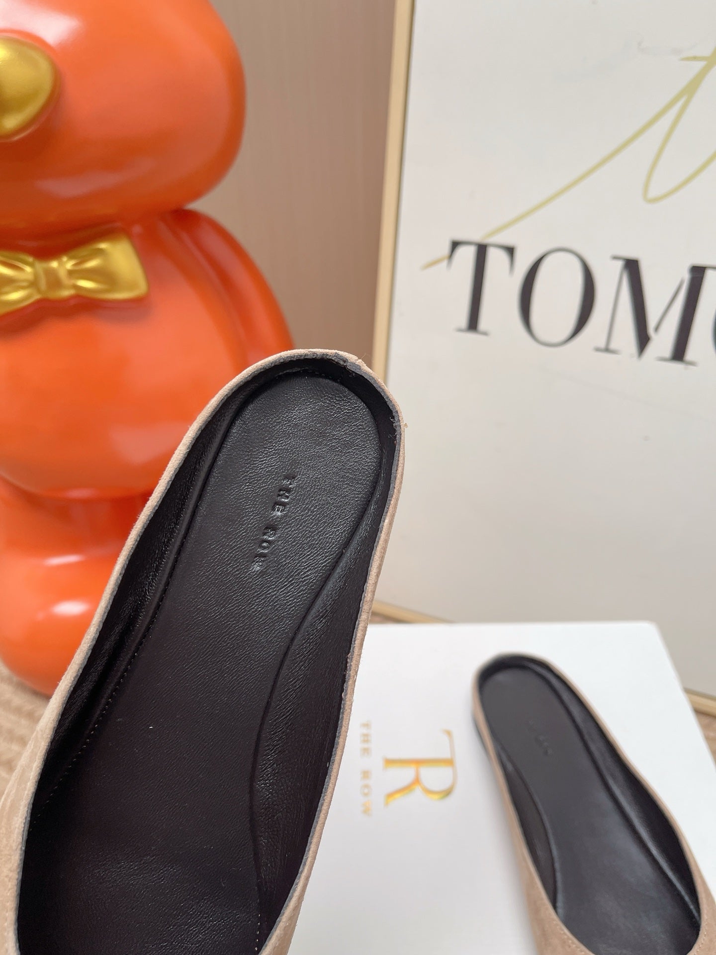 TR June Square Toe Mules Beige Suede 856176