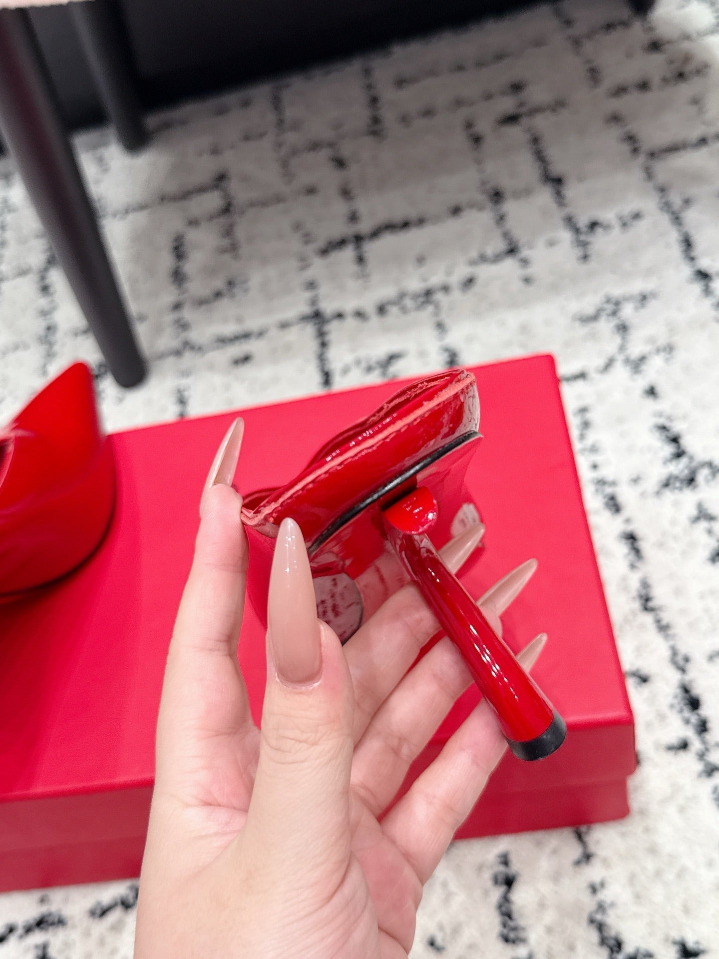 FG Itaca Pointed Toe Mules 9.5cm Red Patent Leather 858411
