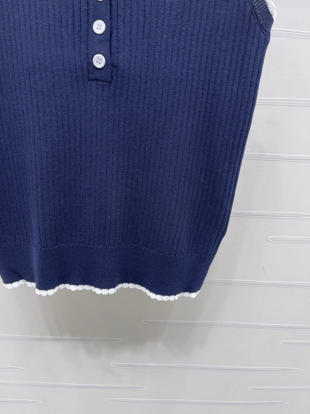 CC Sleeveless Polo Knit Top Wool 406473