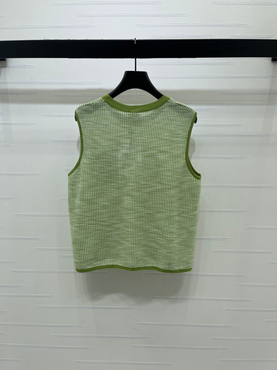 CC Logo Pocket Plaid Knit Vest Tencel 406451