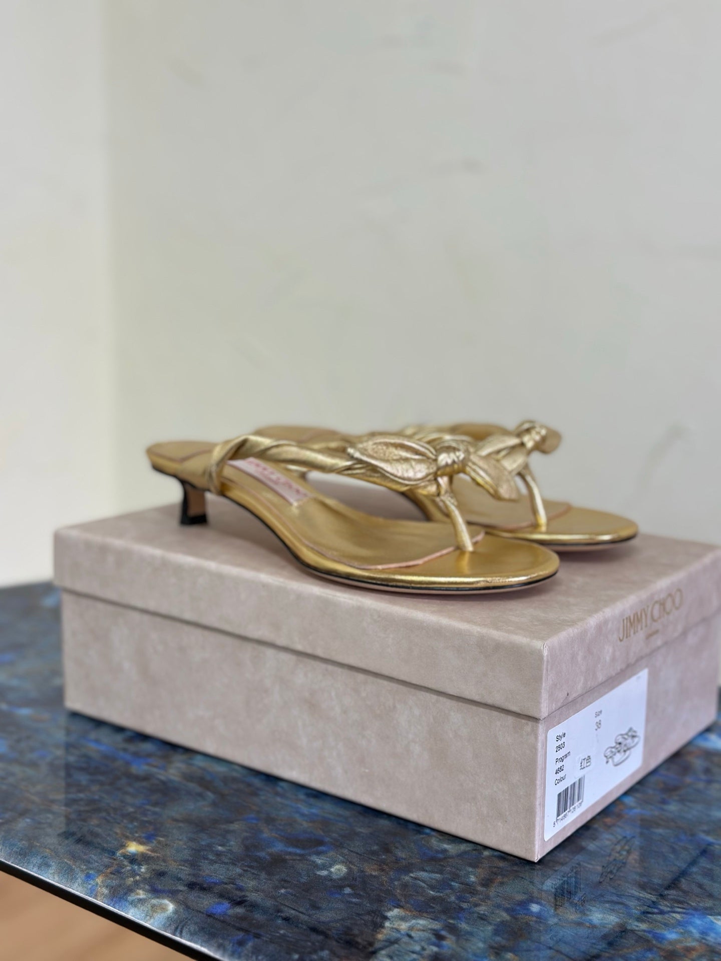 JC Liss 30MM Sandals Gold Metallic Leather 929069