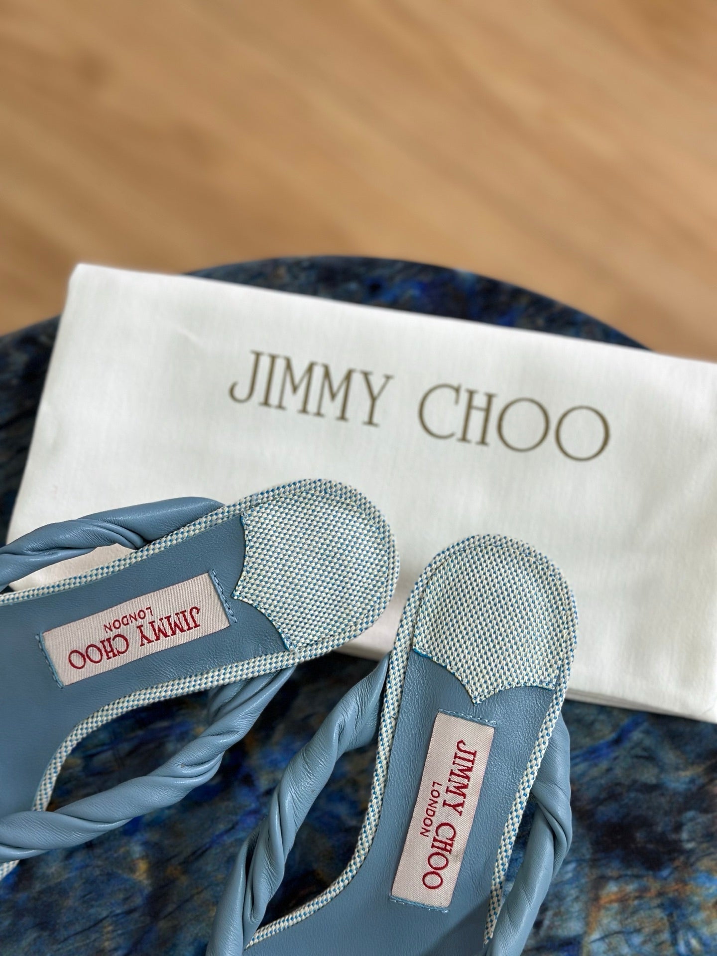 JC Liss 30MM Sandals Blue Leather 929067