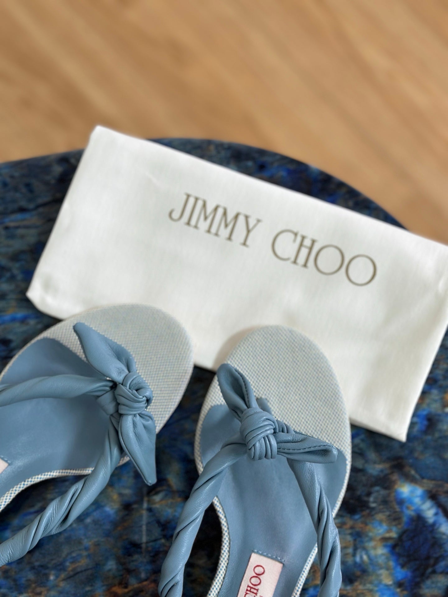 JC Liss 30MM Sandals Blue Leather 929067