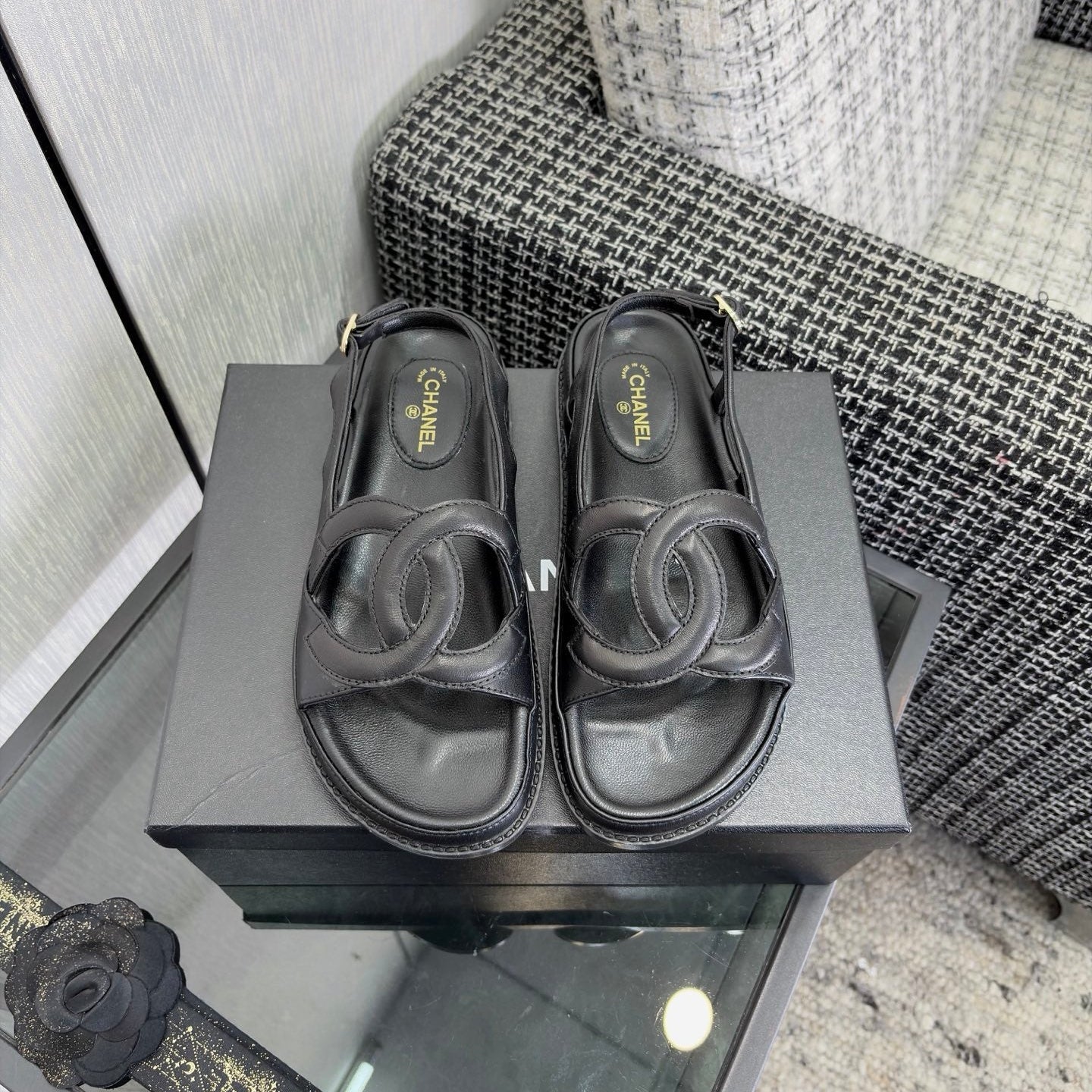 CC Sandals Black Leather 935913