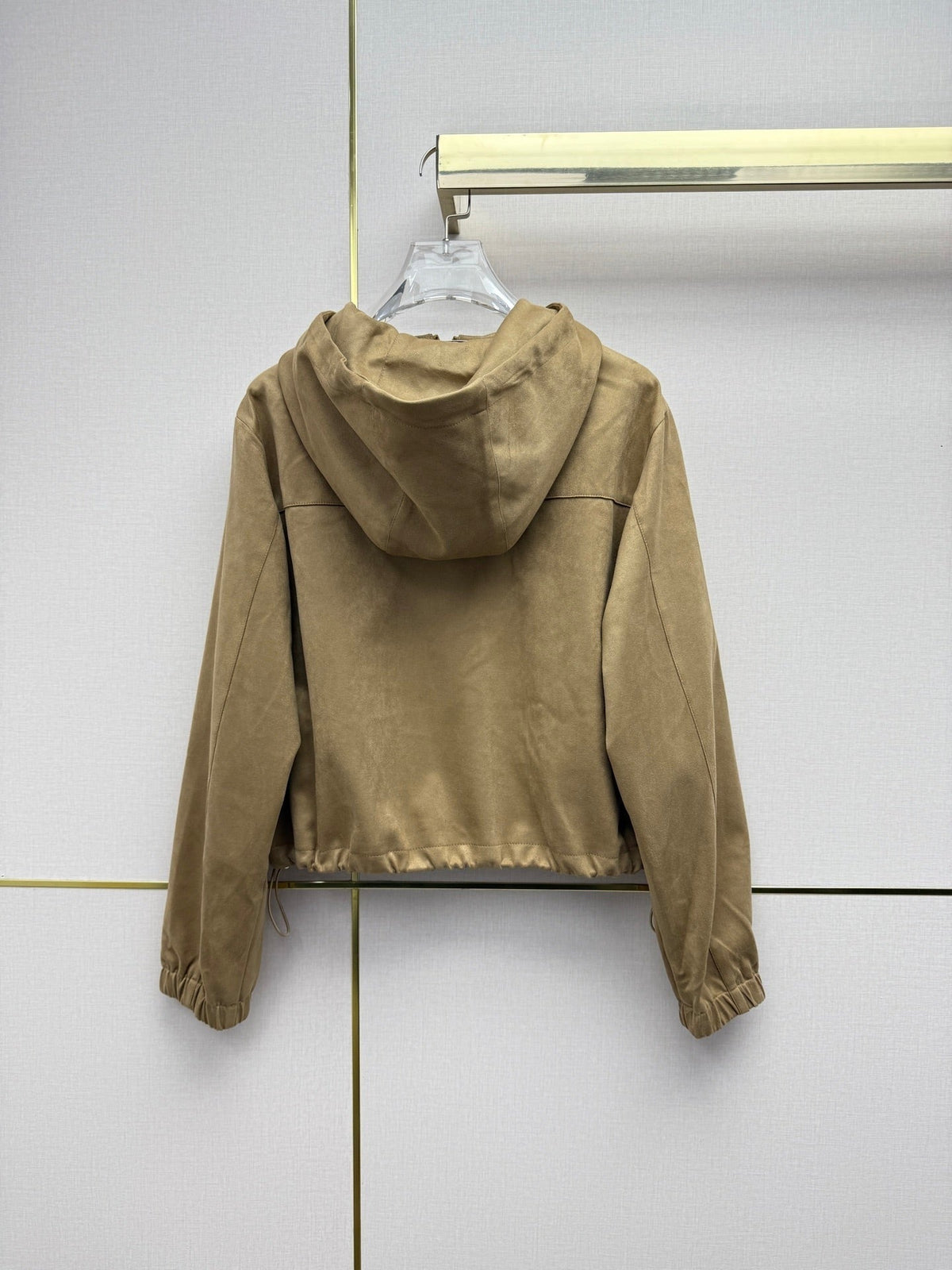 CD 26SS Hooded Trench Coat Embroidered Pattern Suede 437677