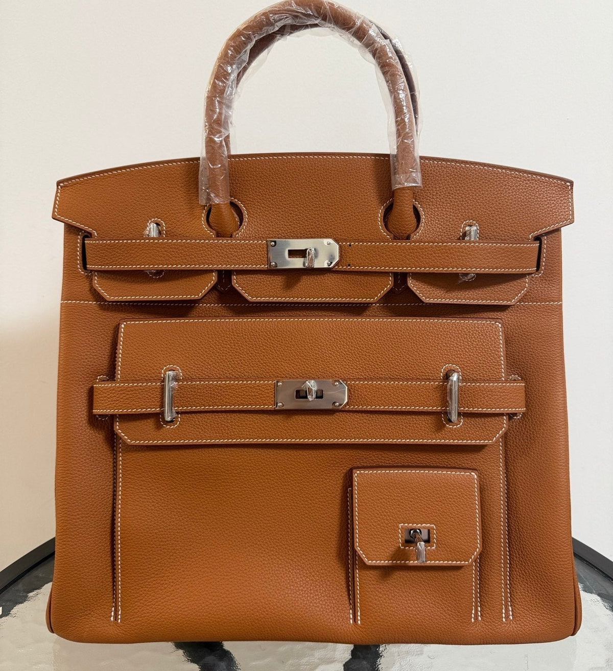 High-end Hermes 2026 Birkin Multi-pockets Bag 40cm Gold-brown Togo Leather