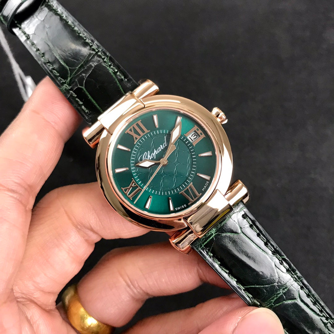 Impepiale 36mm Pink Gold Dark Green Dial