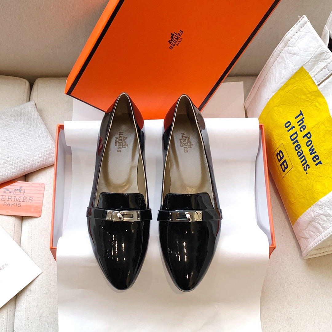 HM Pegase Ballerina Flats Black Patent Leather 546212