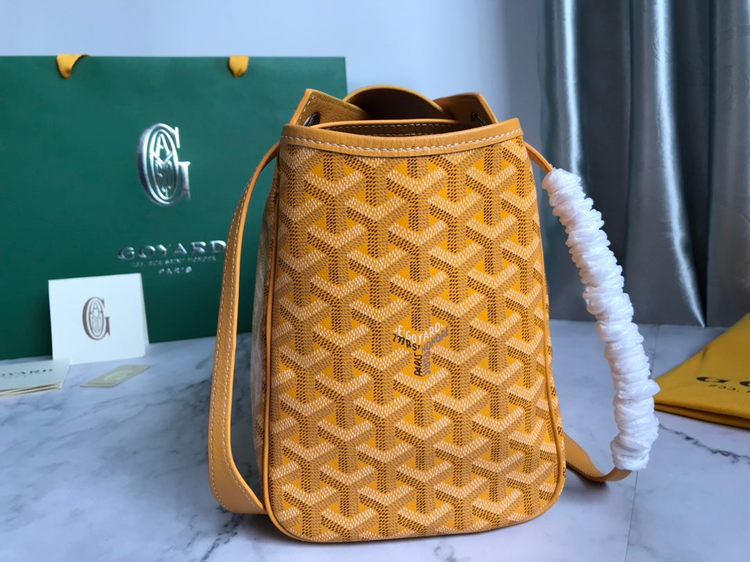 Goyard Rouette Souple Bag 31cm Yellow Canvas & Calfskin