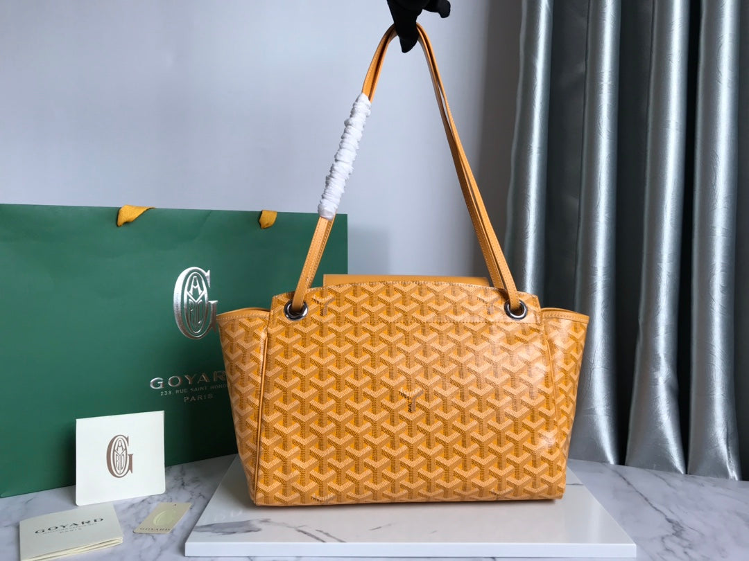 Goyard Rouette Souple Bag 31cm Yellow Canvas & Calfskin