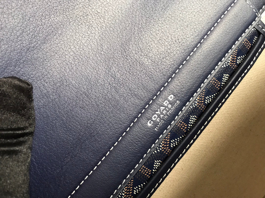Goyard Rouette Souple Bag 31cm Navy Blue Canvas & Calfskin