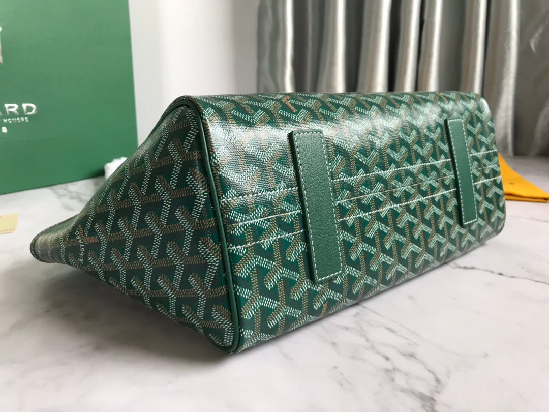 Goyard Rouette Souple Bag 31cm Green Canvas & Calfskin