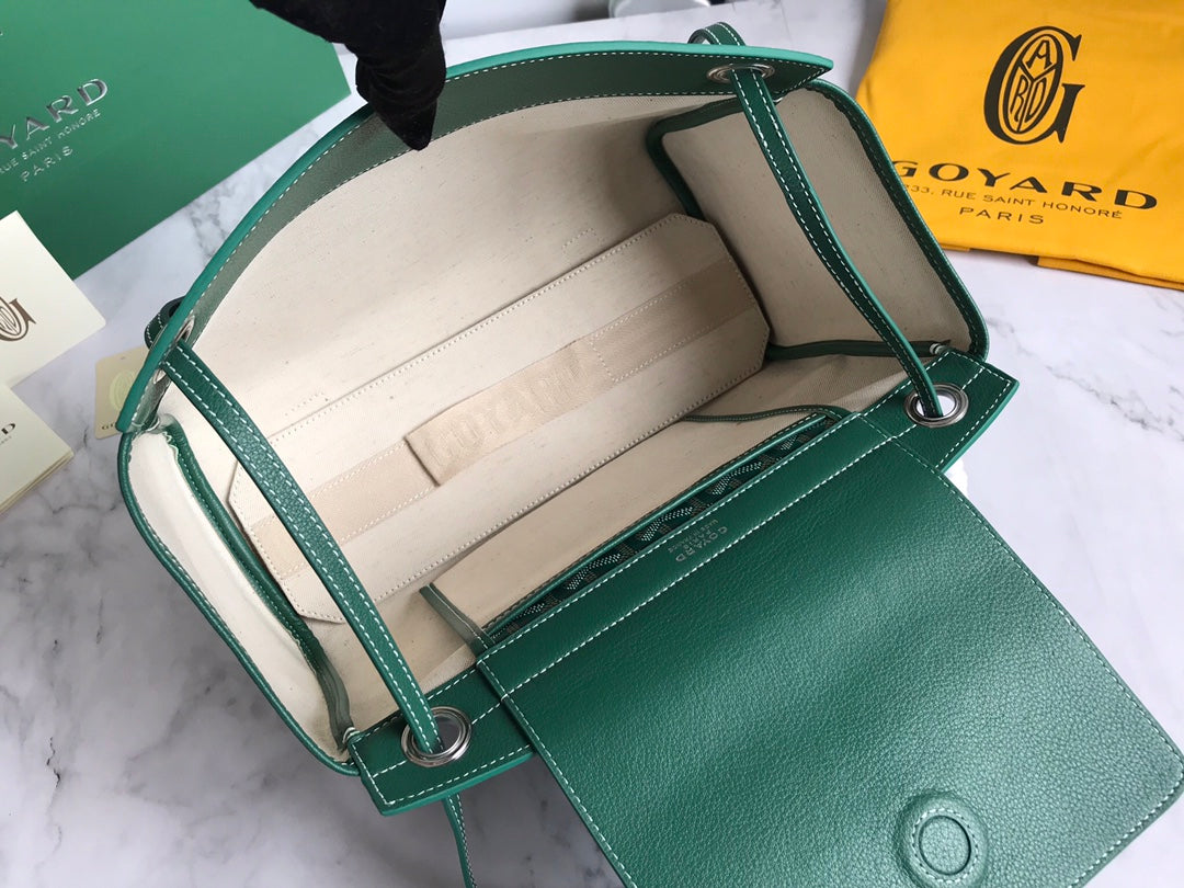 Goyard Rouette Souple Bag 31cm Green Canvas & Calfskin