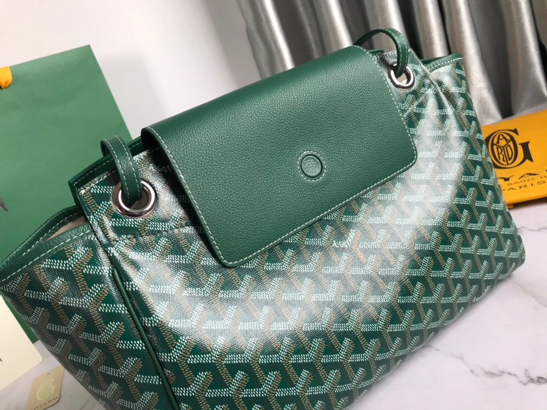 Goyard Rouette Souple Bag 31cm Green Canvas & Calfskin