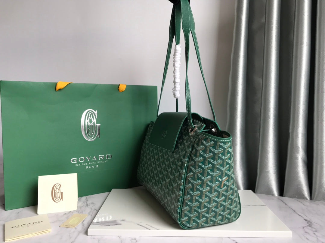 Goyard Rouette Souple Bag 31cm Green Canvas & Calfskin