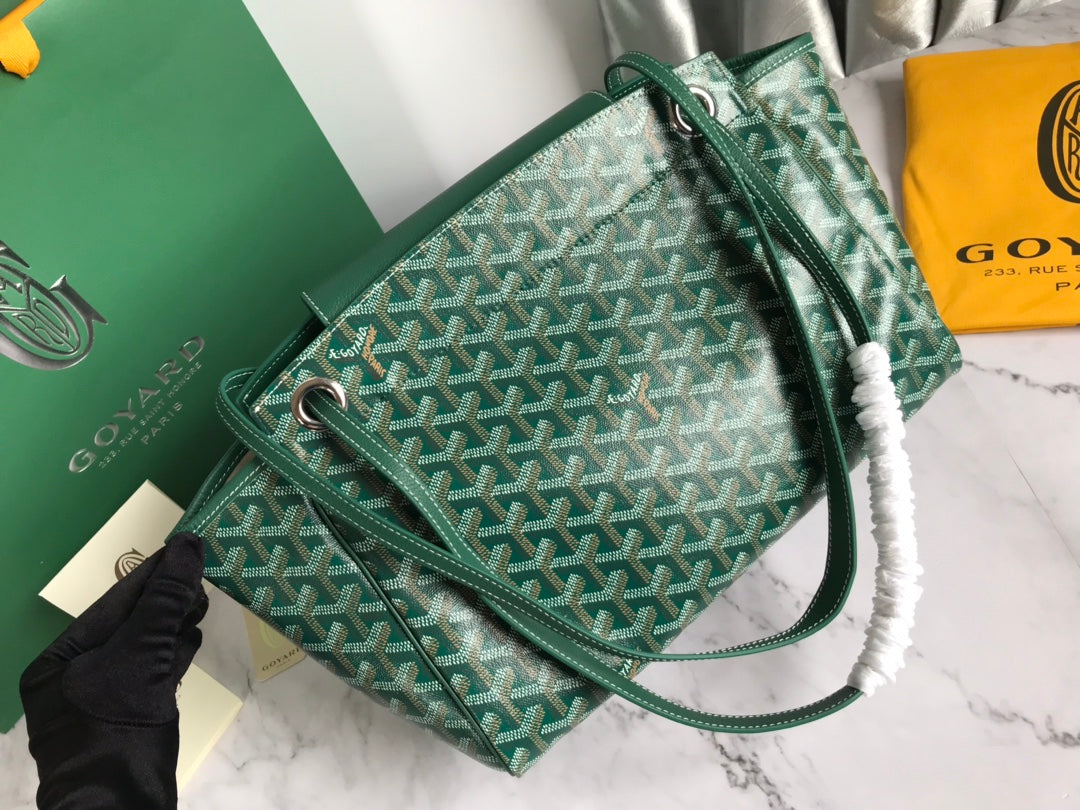 Goyard Rouette Souple Bag 31cm Green Canvas & Calfskin
