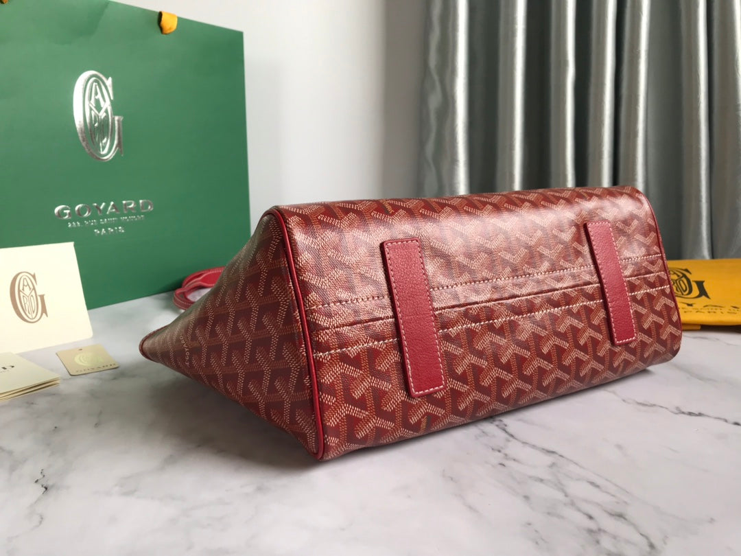 Goyard Rouette Souple Bag 31cm Burgundy Canvas & Calfskin