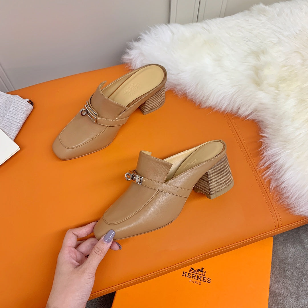 HM Blossom Mule 65mm Caramel Sheepskin 546304