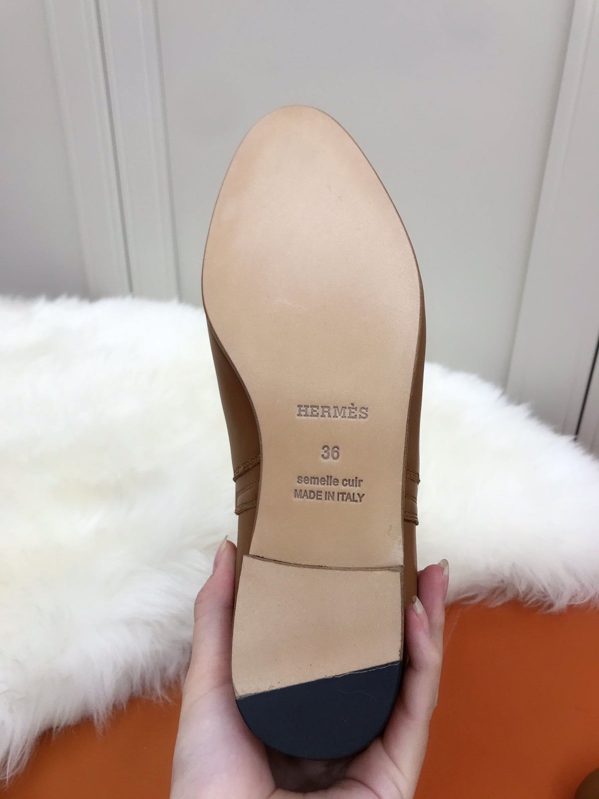HM 26S Bow Buckle Ankle Boots 2cm Tan Leather 112860