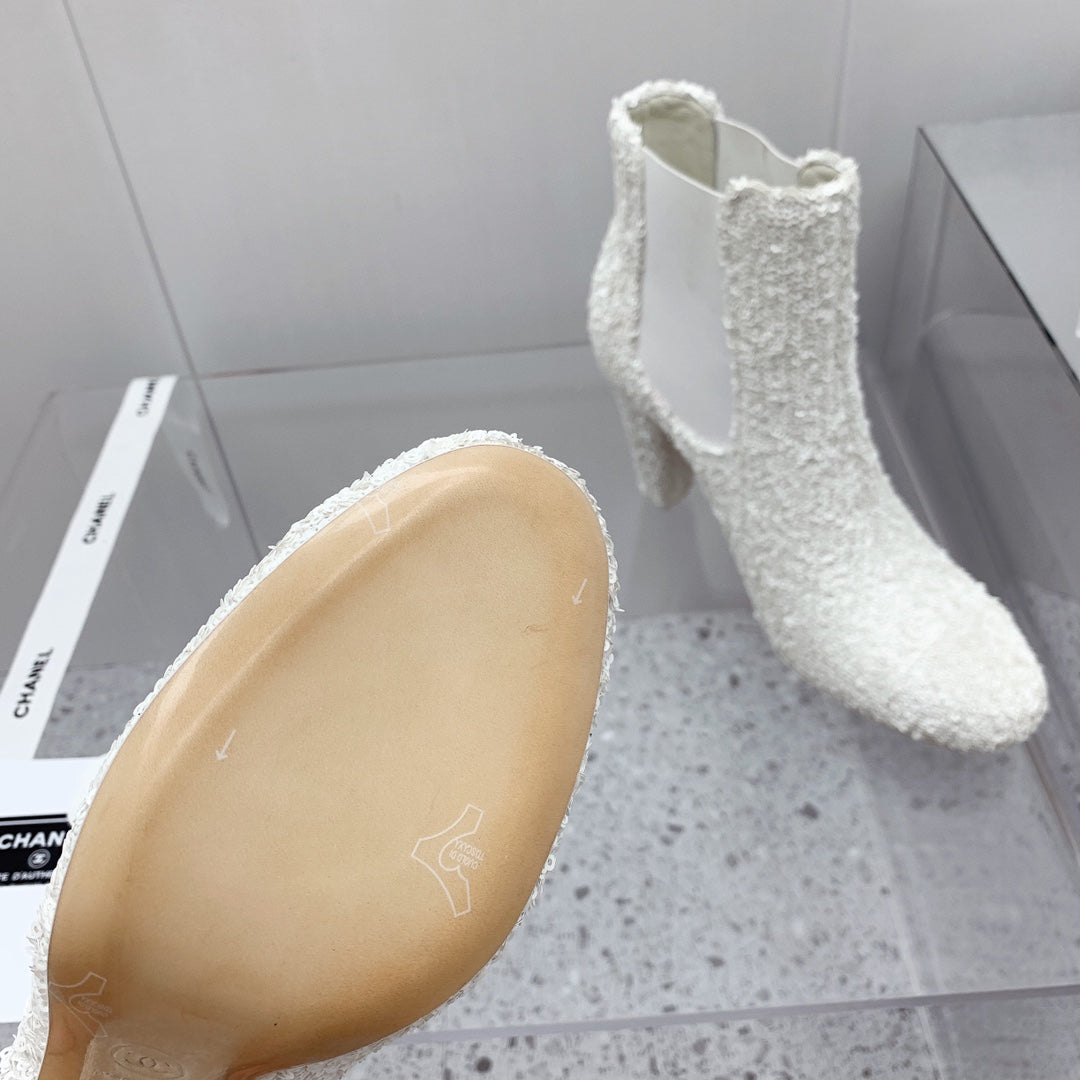 CC 26s Chelsea Boots 8cm White White Sequins 162835