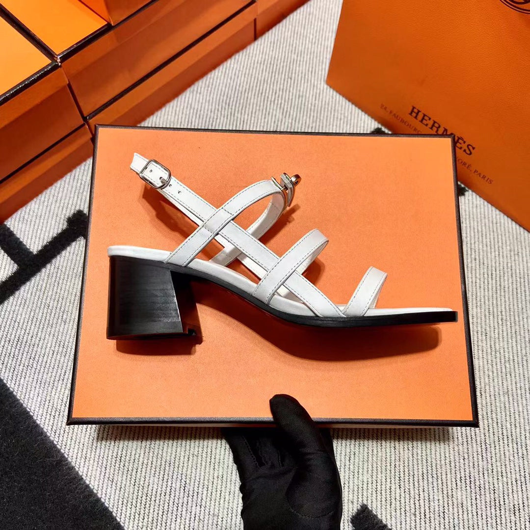 MID - SANDAL WHITE CALFSKIN