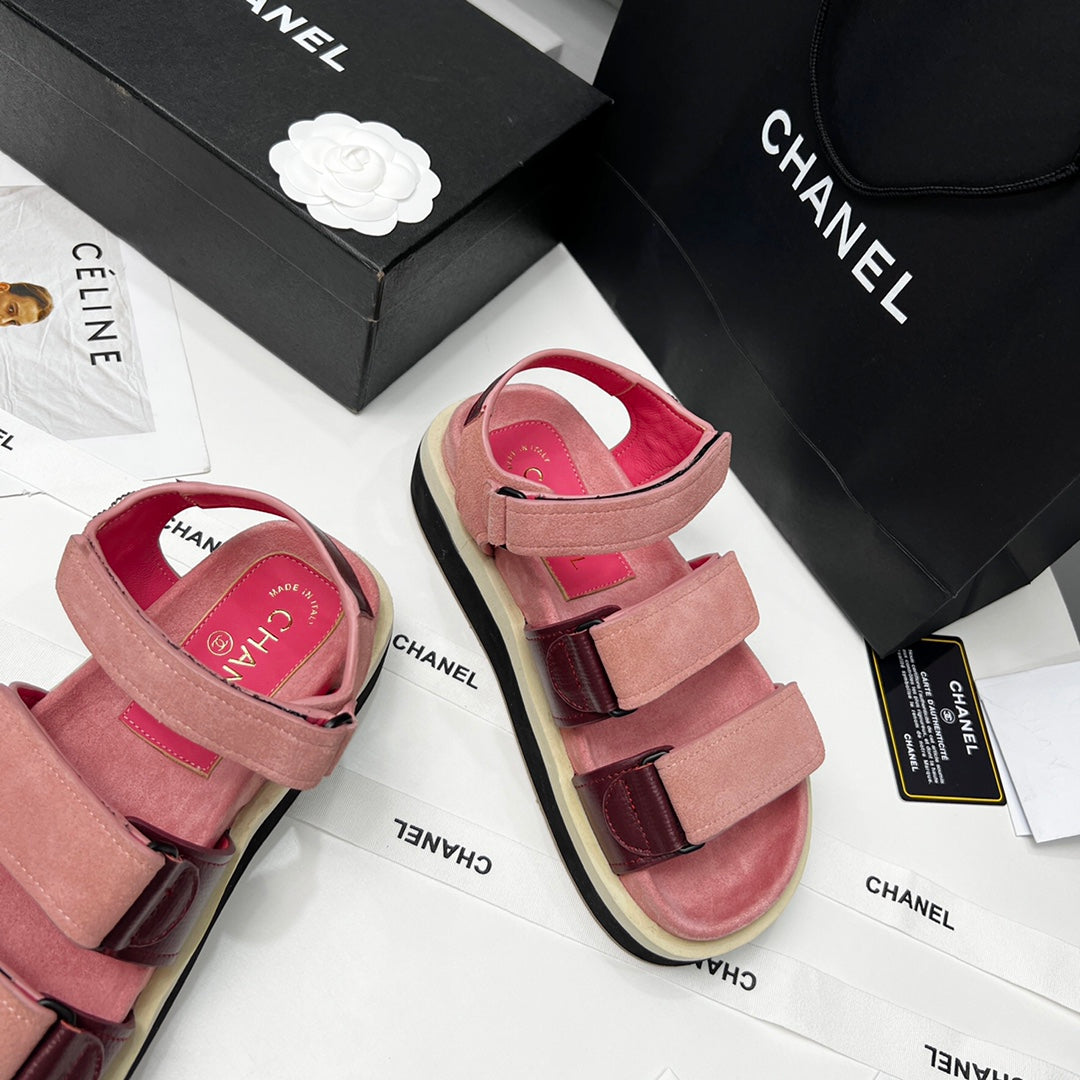 CC 26s Dad Sandal Light Pink Burgundy Leather Suede 867664